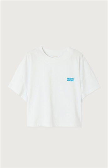 American Vintage, GIX02B, Cropped Tee, Blanc