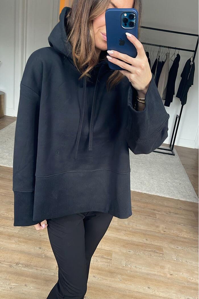 Closed, C95328 Cropped Hoodie, Black