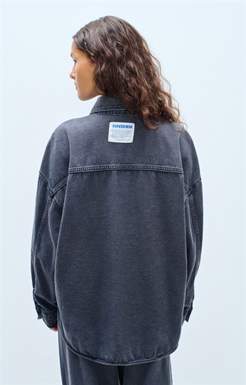 American Vintage, JAZ06C, Loose Shirt, Washed Black