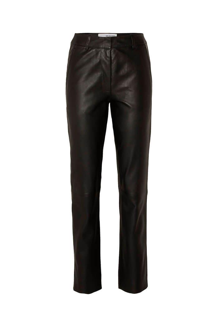 Marie Leather Pants, Black 