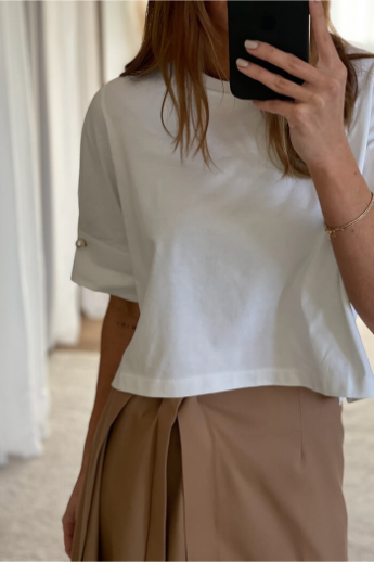 Mother Of Pearl, Monica, Cropped T-shirt, White