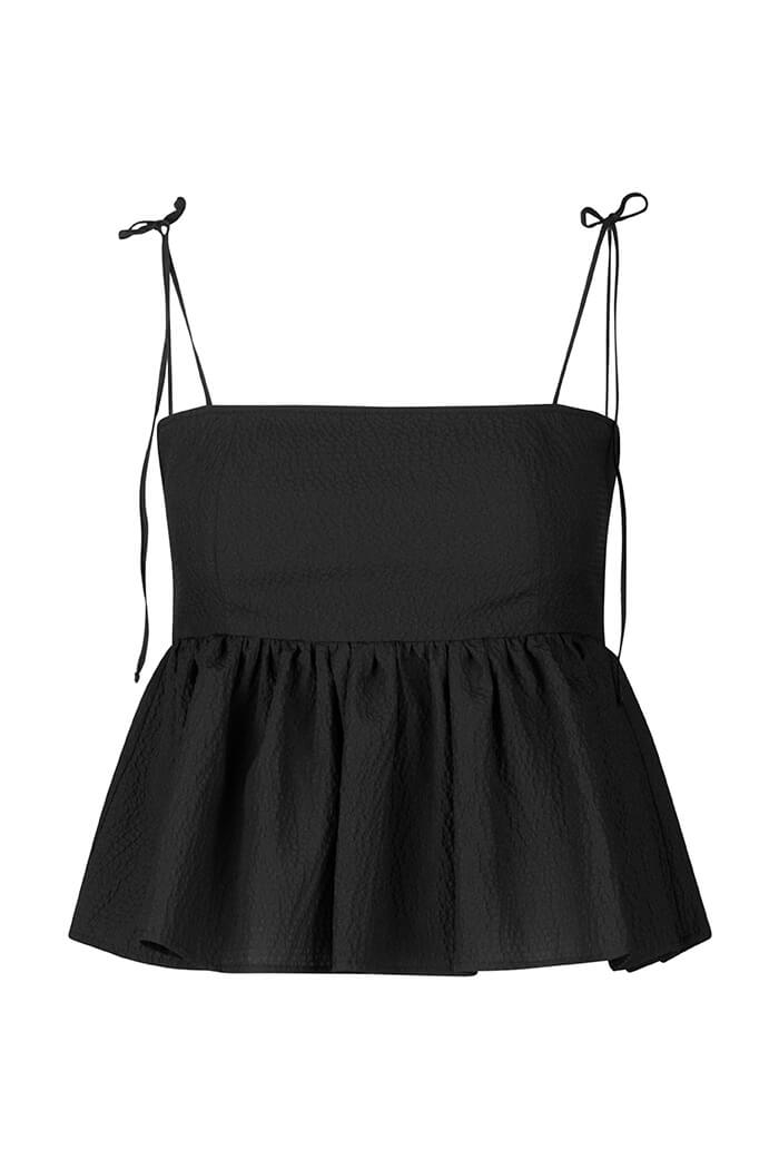 Notes Du Nord, Eve top i seersucker Sort