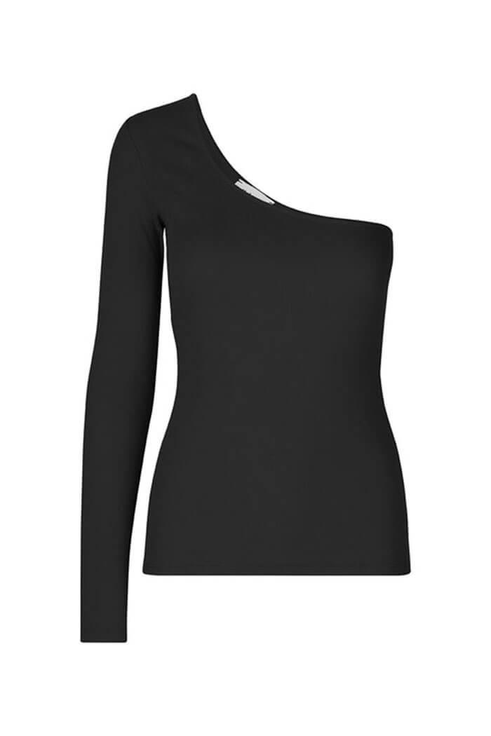 Modström, Igor One Shoulder LS top, Black