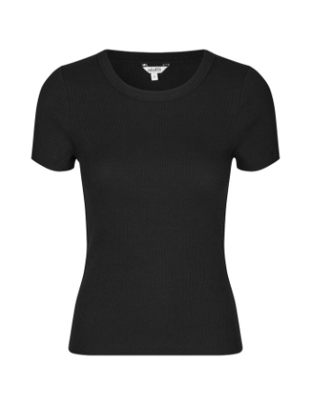 Basic Ribbed Tee, Black