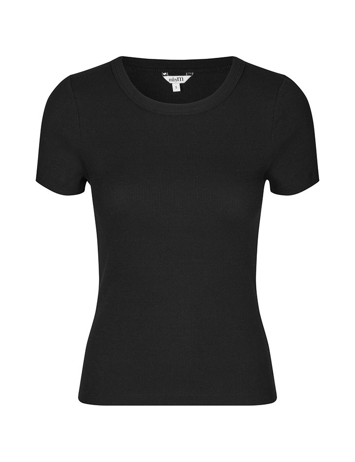 Basic Ribbed Tee, Black