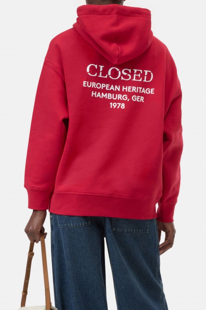 Closed, C95922 Relaxed hoodie, Rose Red