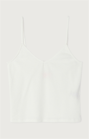 American Vintage, YRU01A, Waffle Logo Top, Blanc