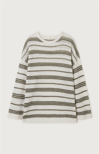 American Vintage, BOD18D, Loose Knit, Polaire Raye Algue