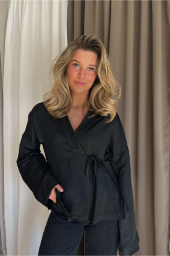 Pomandère, 9396/20686, Kimono, Black 