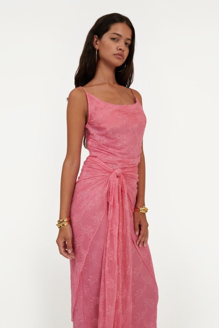 Rotate, Lace Midi Dress, Chateau Rose