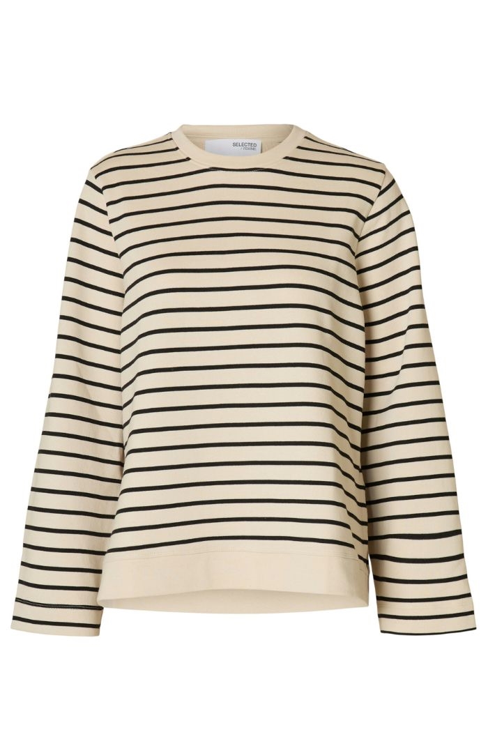 Selected Femme, Elise O-Neck Sweat, Black/Birch