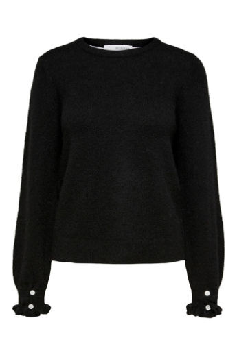 Selected Femme, Sia, LS knit, Black