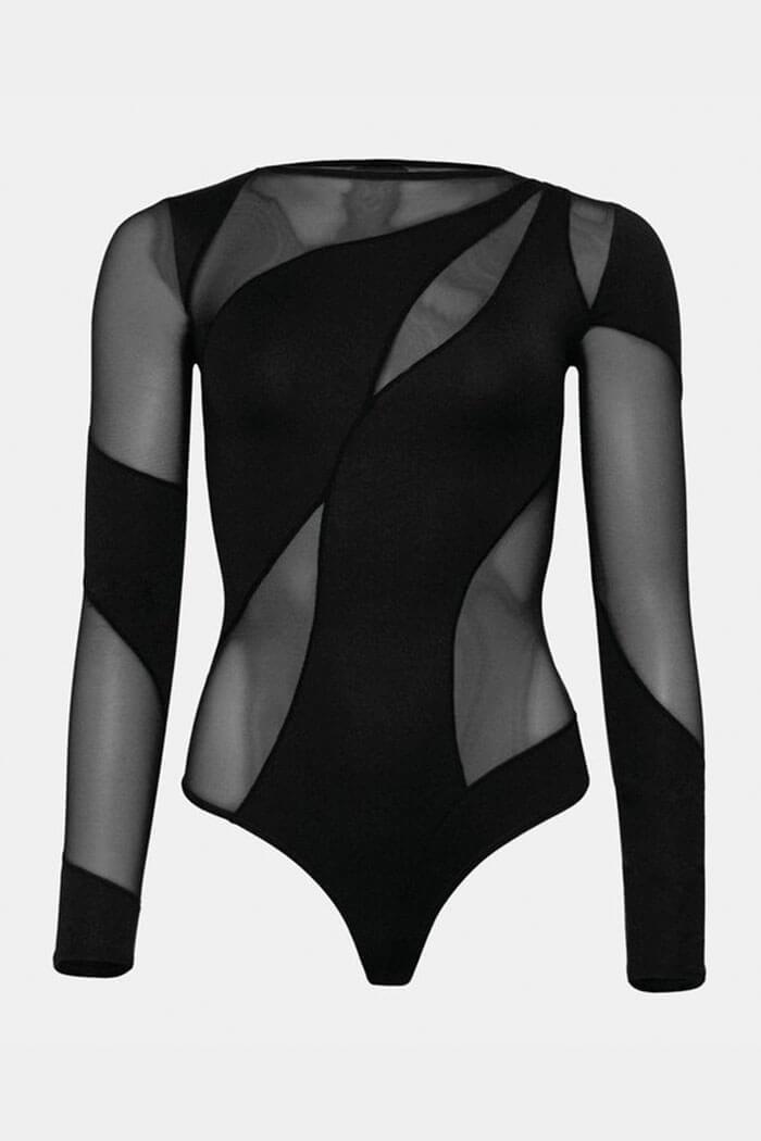 OW Collection, Spiral Bodysuit, Black