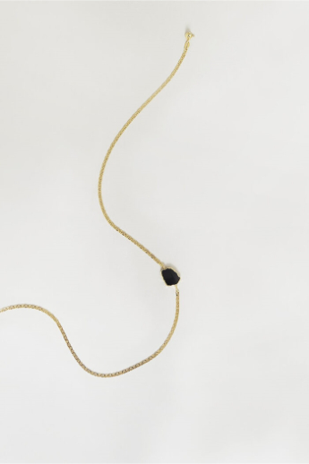 Trine Tuxen, Quinn Onyx Chain, Goldplated, Unisex