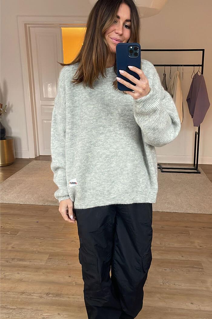 American Vintage, VITO18A Knit Sweater, Light Grey Melange